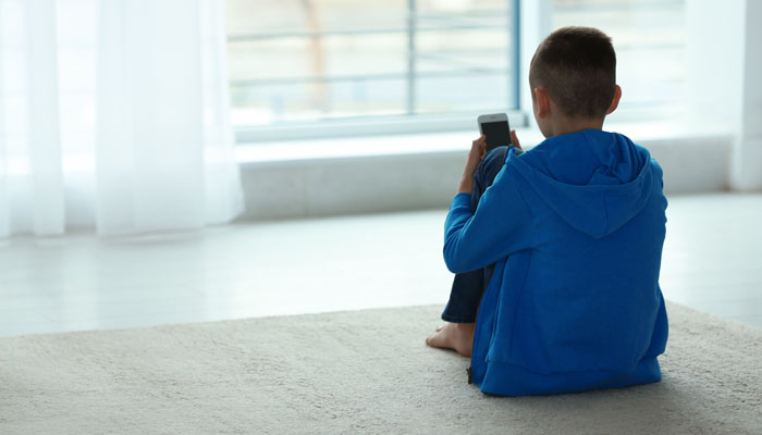 Boy on social media