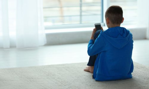 Boy on social media